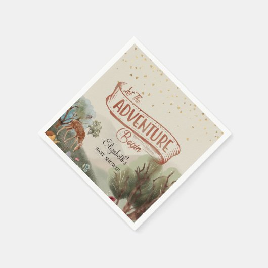 Lass der Adventure Begin farbigen Bleistift-Baby-D Serviette (Ecke)