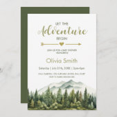 Lass der Adventure Begin Forest Baby Shower Einladung (Vorne/Hinten)