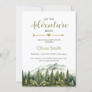 Lass der Adventure Begin Forest Baby Shower Einladung