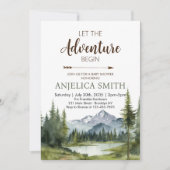 Lass der Adventure Begin Forest Rustic Baby Shower Einladung (Vorderseite)