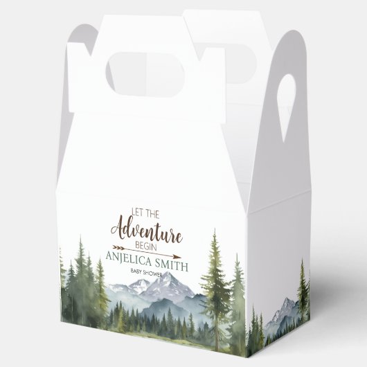 Lass der Adventure Begin Forest Rustic Baby Shower Geschenkschachtel (Geöffnet)