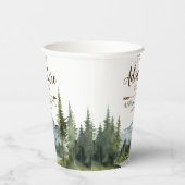 Lass der Adventure Begin Forest Rustic Baby Shower Pappbecher (Rechts)