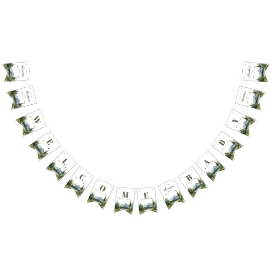 Lass der Adventure Begin Forest Rustic Baby Shower Wimpelkette (Alle)