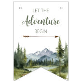 Lass der Adventure Begin Forest Rustic Baby Shower Wimpelkette (Erste Fahne)