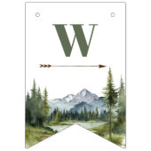 Lass der Adventure Begin Forest Rustic Baby Shower Wimpelkette (Dritte Fahne)