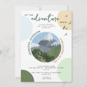 Lass der Adventure Begin Mountain Baby Dusche Einladung (Vorderseite)
