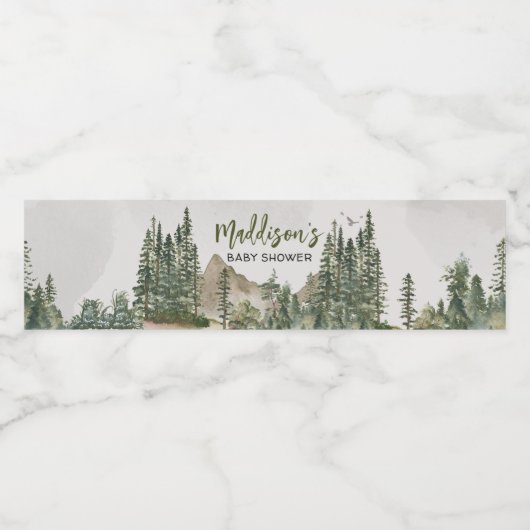 Lass der Adventure Begin Mountain Baby Dusche Wasserflaschenetikett (Einzelnes Label)