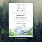 Lass der Adventure Begin Mountain Boy Baby Dusche Einladung