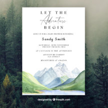 Lass der Adventure Begin Mountain Boy Baby Dusche