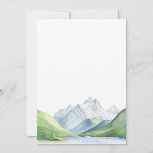 Lass der Adventure Begin Mountain Boy Baby Dusche Einladung (Rückseite)