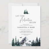 Lass der Adventure Begin Mountain Boy Baby Dusche Einladung (Vorderseite)