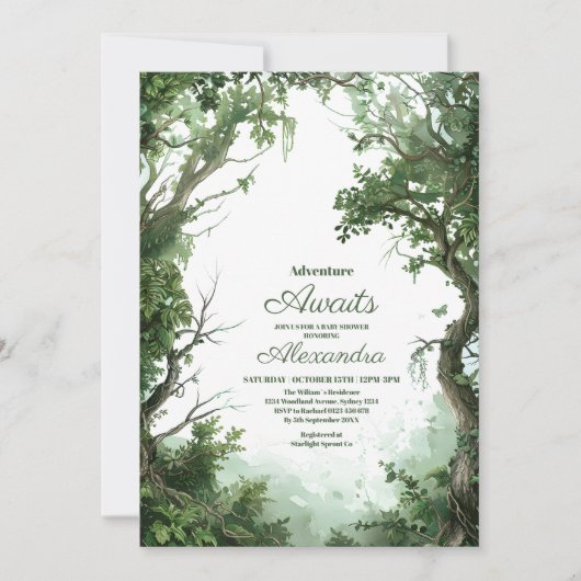 Lass der Adventure Begin Mountain Boy Baby Dusche Einladung (Vorderseite)