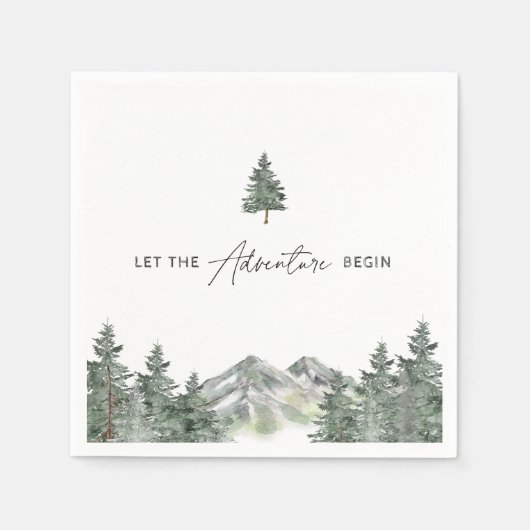 Lass der Adventure Begin Mountain Boy Baby Dusche Serviette (Vorderseite)