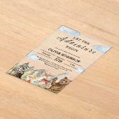 Lass der Adventure Begin Mountain Boy Baby Shower Acryleinladungen (Ablage )