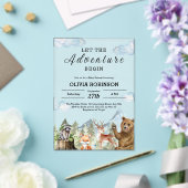Lass der Adventure Begin Mountain Boy Baby Shower Acryleinladungen (In Situ (Hochzeit))