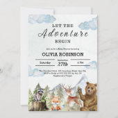 Lass der Adventure Begin Mountain Boy Baby Shower Einladung (Vorderseite)