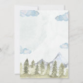 Lass der Adventure Begin Mountain Boy Baby Shower Einladung (Rückseite)