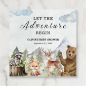 Lass der Adventure Begin Mountain Boy Baby Shower Geschenkanhänger (Rückseite)