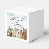 Lass der Adventure Begin Mountain Boy Baby Shower Geschenkschachtel (Rückseite)