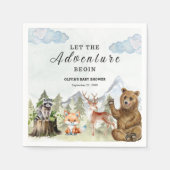 Lass der Adventure Begin Mountain Boy Baby Shower Serviette (Vorderseite)