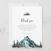 Lass der Adventure Begin Mountain Pine Baby Dusche Dankeskarte (Vorderseite)