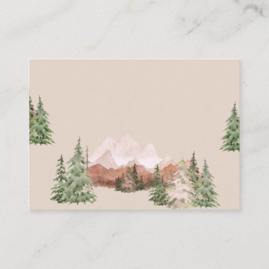 Lass der Adventure Begin Mountain Sage Baby Dusche Begleitkarte (Rückseite)