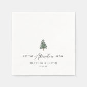 Lass der Adventure Begin Mountain Wedding Serviette (Vorderseite)