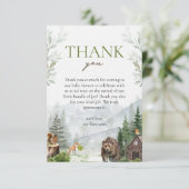 Lass der Adventure Begin Mountains Boy Baby Dusche Dankeskarte (Stehend Vorderseite)