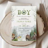 Lass der Adventure Begin Mountains Boy Baby Dusche Einladung