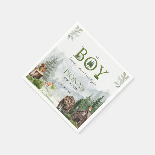 Lass der Adventure Begin Mountains Boy Baby Dusche Serviette (Ecke)