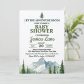 Lass der Adventure Begin Rocky Mountain Baby Dusch Einladung (Stehend Vorderseite)