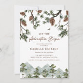 Lass der Adventure Begin Rustic Baby Shower Einladung (Vorderseite)