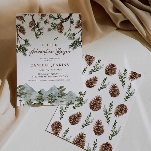 Lass der Adventure Begin Rustic Baby Shower Einladung