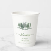 Lass der Adventure Begin Rustic Forest Baby Shower Pappbecher (Vorderseite)