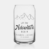 Lass der Adventure Begin Wedding Dosenglas (Vorderseite)