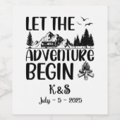 Lass der Adventure Begin Wedding Weinetikett (Einzelnes Label)