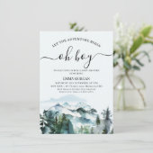 Lass der Adventure Begin Wilderness Baby Shower Einladung (Stehend Vorderseite)