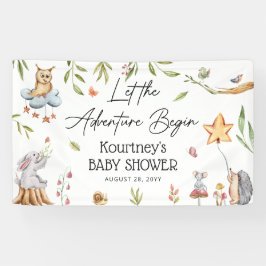 Lass der Adventure Begin' Woodland Baby Dusche Banner