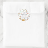Lass der Adventure Begin' Woodland Baby Dusche Runder Aufkleber (Tasche)