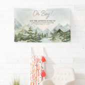 Lass der Adventure Begin Woodland Baby Shower Banner (Insitu)