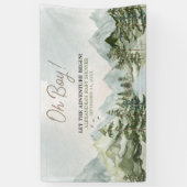 Lass der Adventure Begin Woodland Baby Shower Banner (Vertikal)