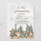 Lass der Adventure Begin Woodland Baby Shower Einladung (Vorderseite)