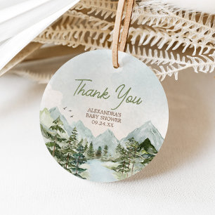 Lass der Adventure Begin Woodland Baby Shower Roun Geschenkanhänger
