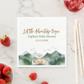 Lass der Adventure Begin Woodland Baby Shower Serviette (Beispiel)