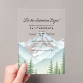 Lass der Adventure Begin Woodland Babydusche Acryleinladungen (Insitu (Handheld))