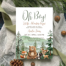 Lass der Adventure Begin Woodland Boy Baby Shower