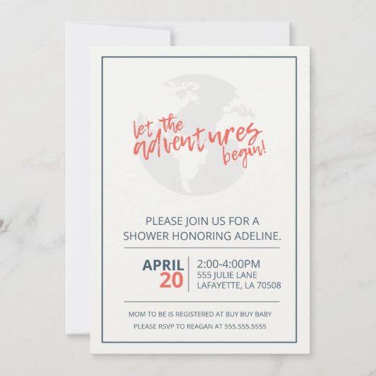 Lass der Adventures Beginnen Sie mit der Einladung (Vorderseite)