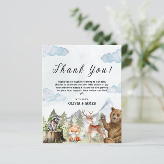 Lass der Baby-Dusche "Adventure Begin" mit Dankesc (Stehend Vorderseite)