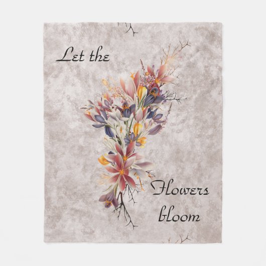Lass der Blume Bloom Earth Tone Fleece Blanket (Vorderseite)