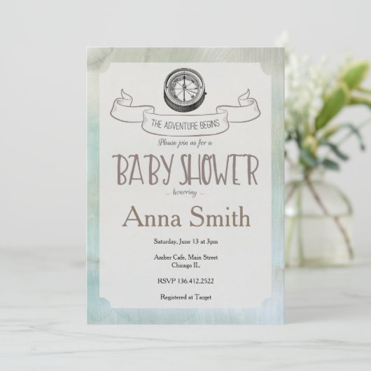 Lass der Einladung zur Begin Baby Dusche (Stehend Vorderseite)